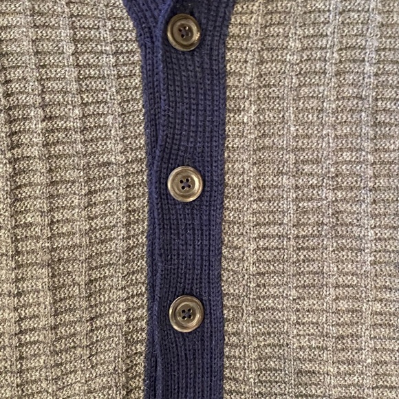 Propaganda Agency Cardigan Sweater - Navy, Gray, and Red - Picture 3 of 5